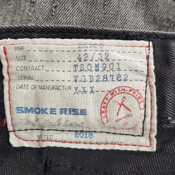 Smoke Rise Mens Distressed Moto Skinny Jeans Size 42/32 Black Alternative Grunge - Picture 4 of 12